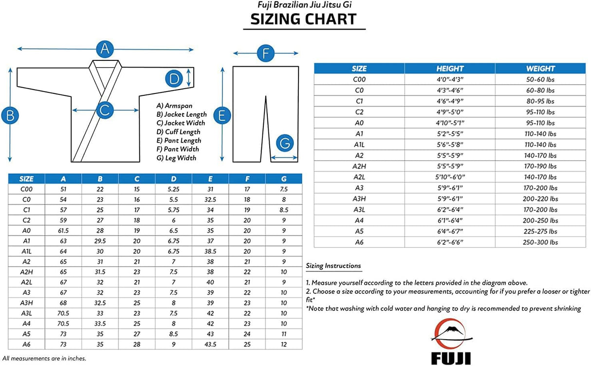 Fuji BJJ Gi - Original Brazilian Jiu Jitsu Uniform - Hatashita Retail