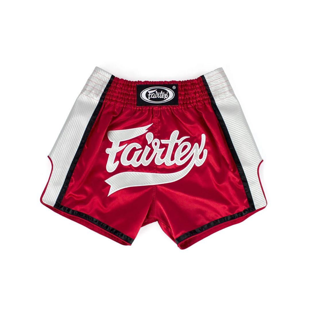 Fairtex Red/White Slim Cut Muay Thai Boxing Short