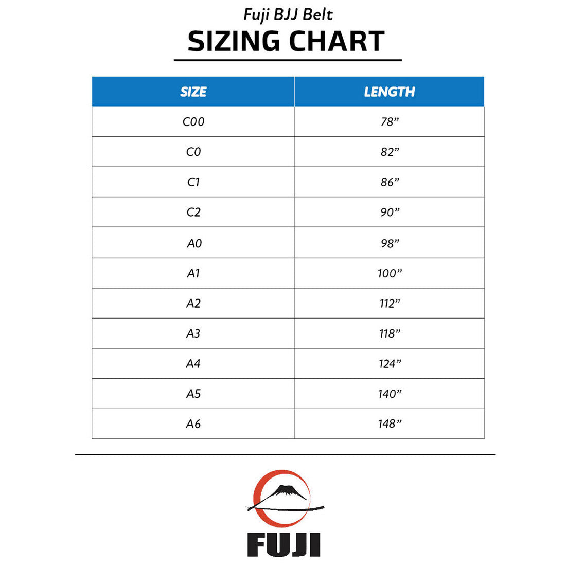 Fuji Adult BJJ Rank Belt