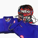 Reevo Oma Plata V2 Bjj Gi with Samurai drawstring knapsack