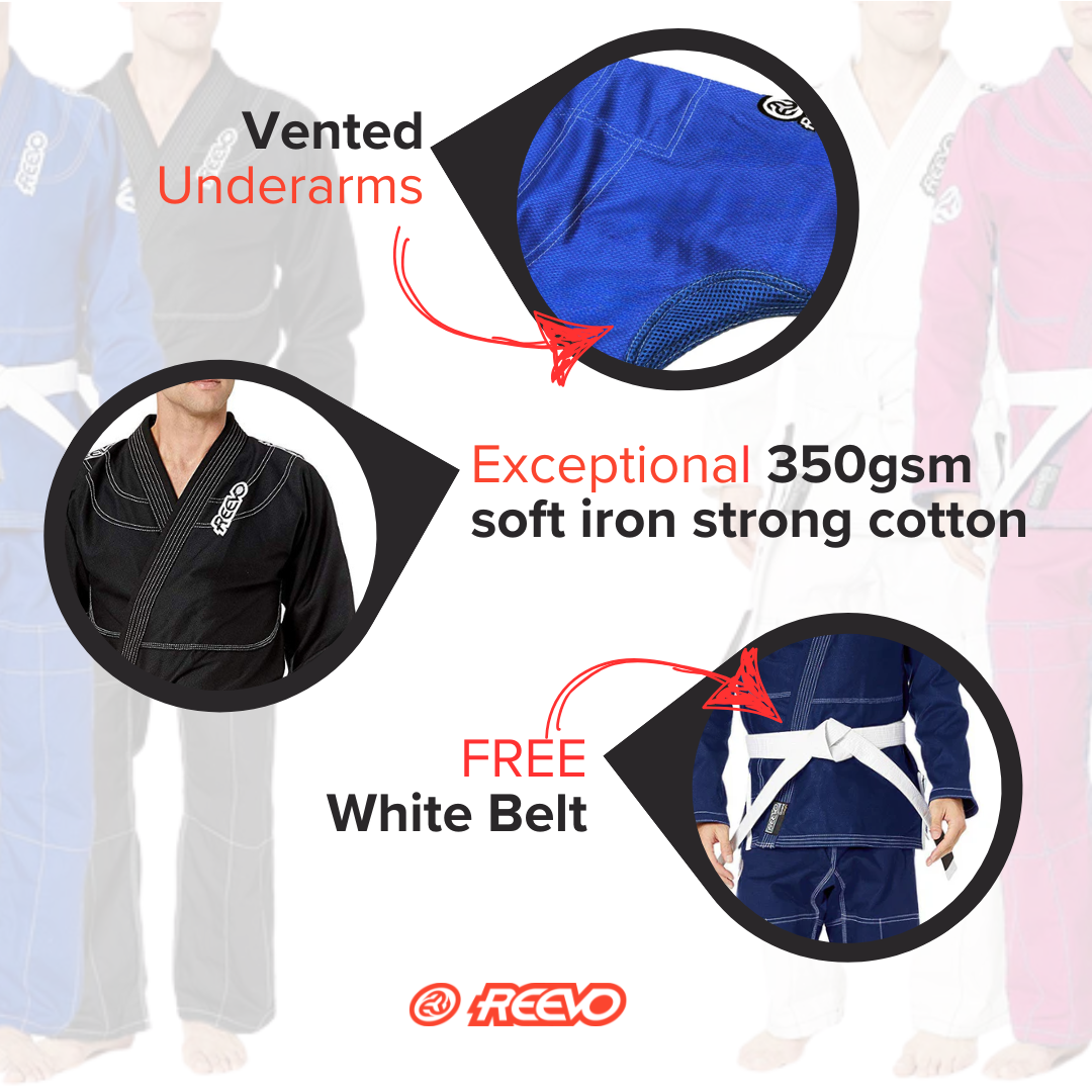 Reevo Guard Ultralight  Student BJJ Gi - For Kids (with a FREE White Belt) - Hatashita Retail