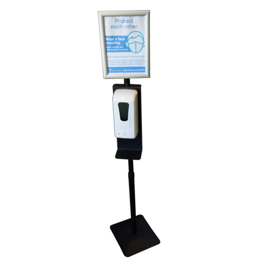 Heavy hand sanitizer aluminum stand with aluminum SNAP Sign Frame