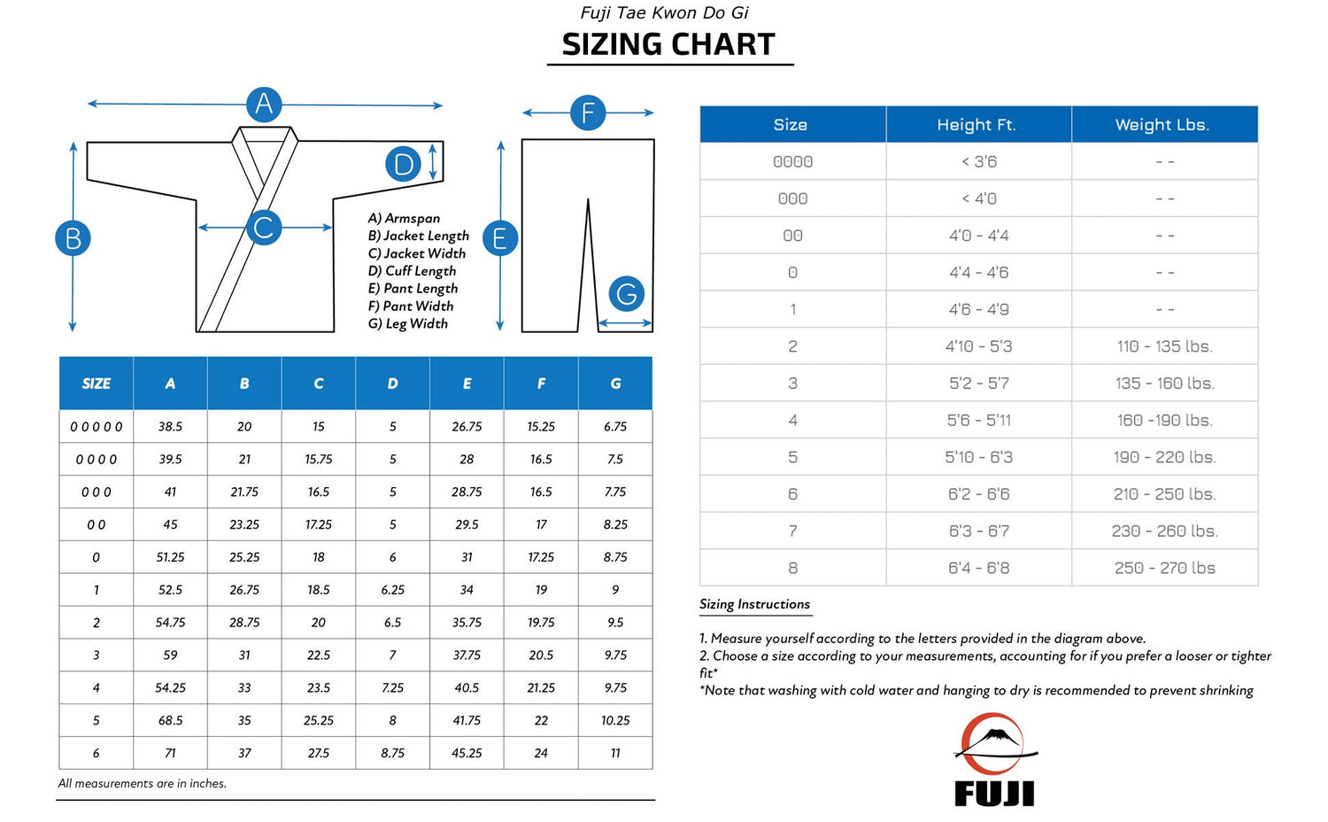 Fuji Student TKD Uniform