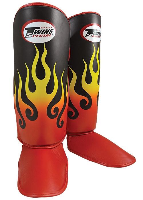 Twins Special Flame Print Shin and Instep Guards - Hatashita